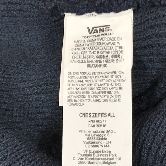 Vans Off The Wall Salton Beanie Blue Cap White - Picture 5 of 5